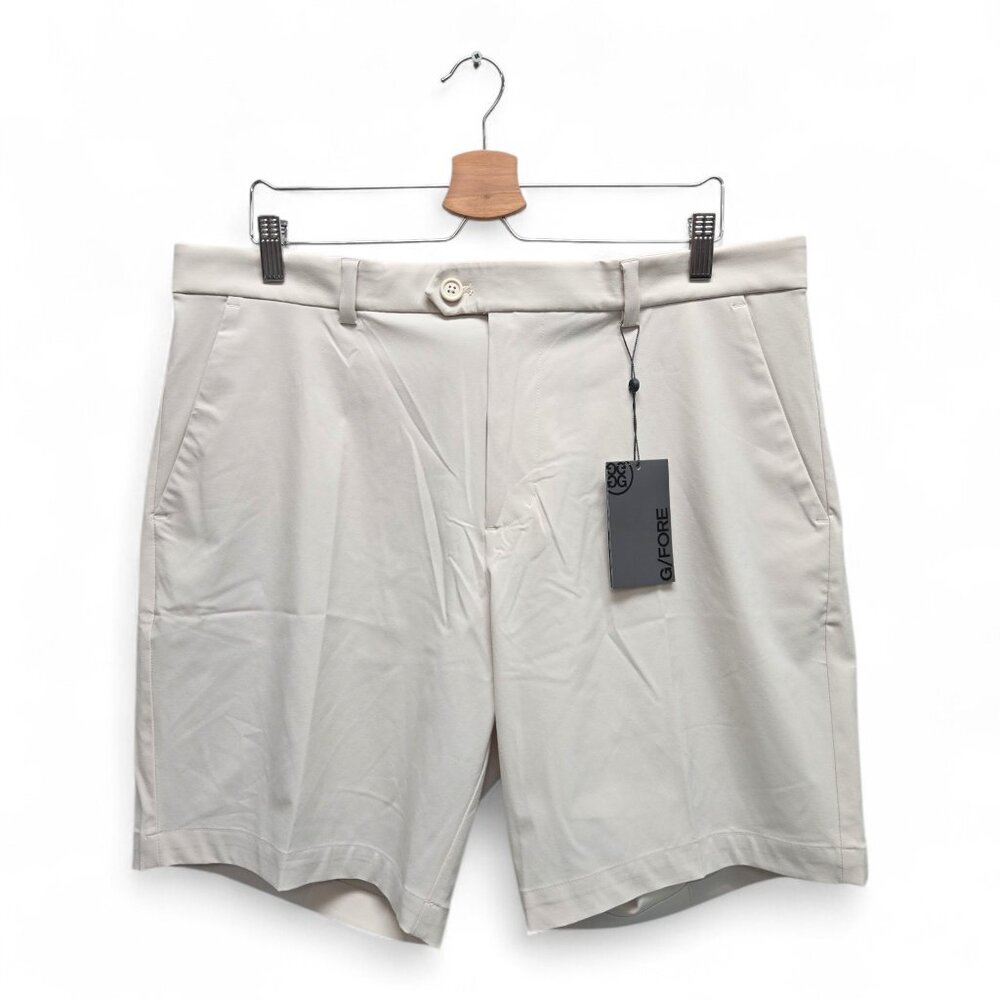 G/Fore Men's Maverick 4-Way Stretch Solid Golf Shorts Size 36 Beige NWT